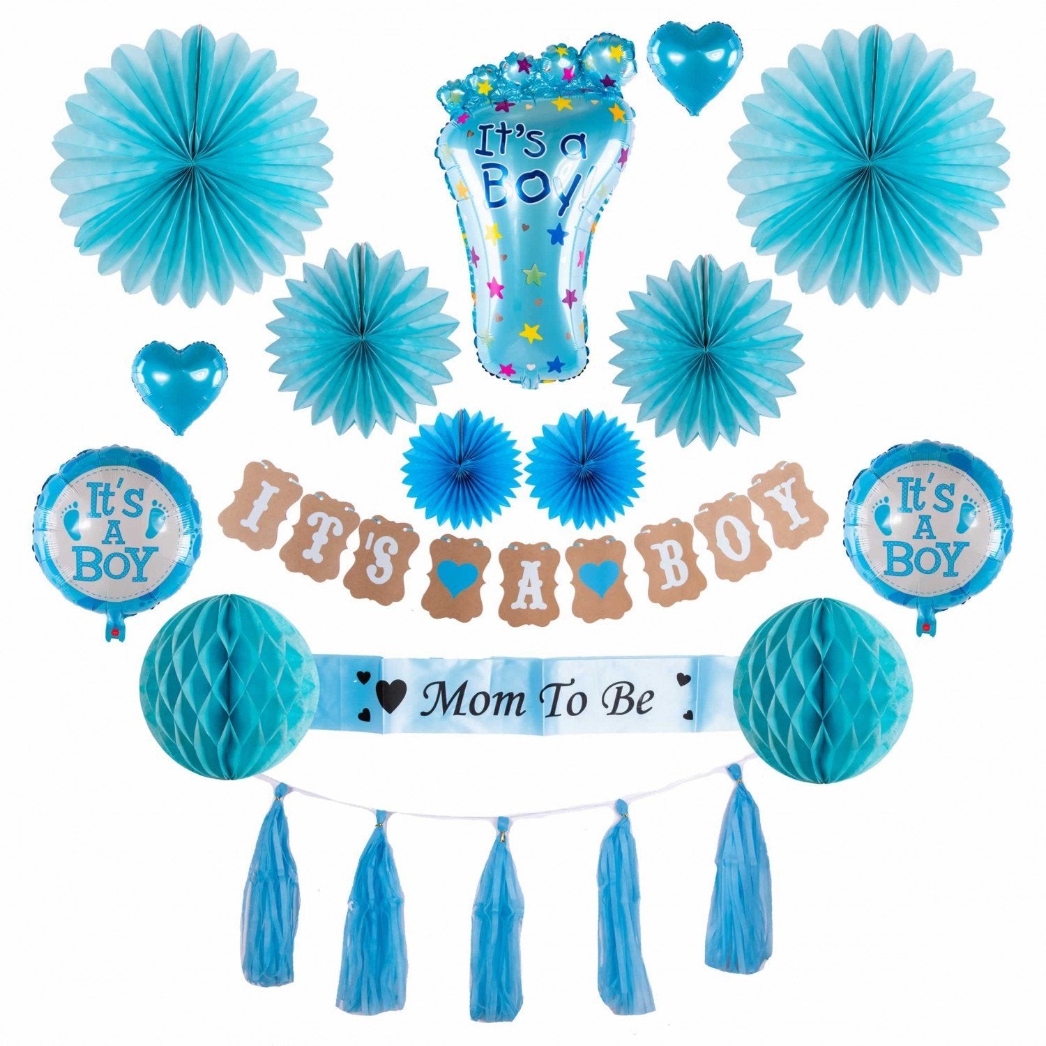 Set aniversar baby shower- Baby boy -Mom to be - Adda Gifts 