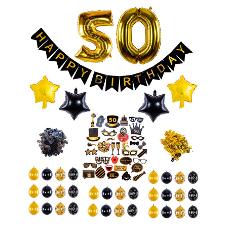 Set baloane latex si folie Happy 50