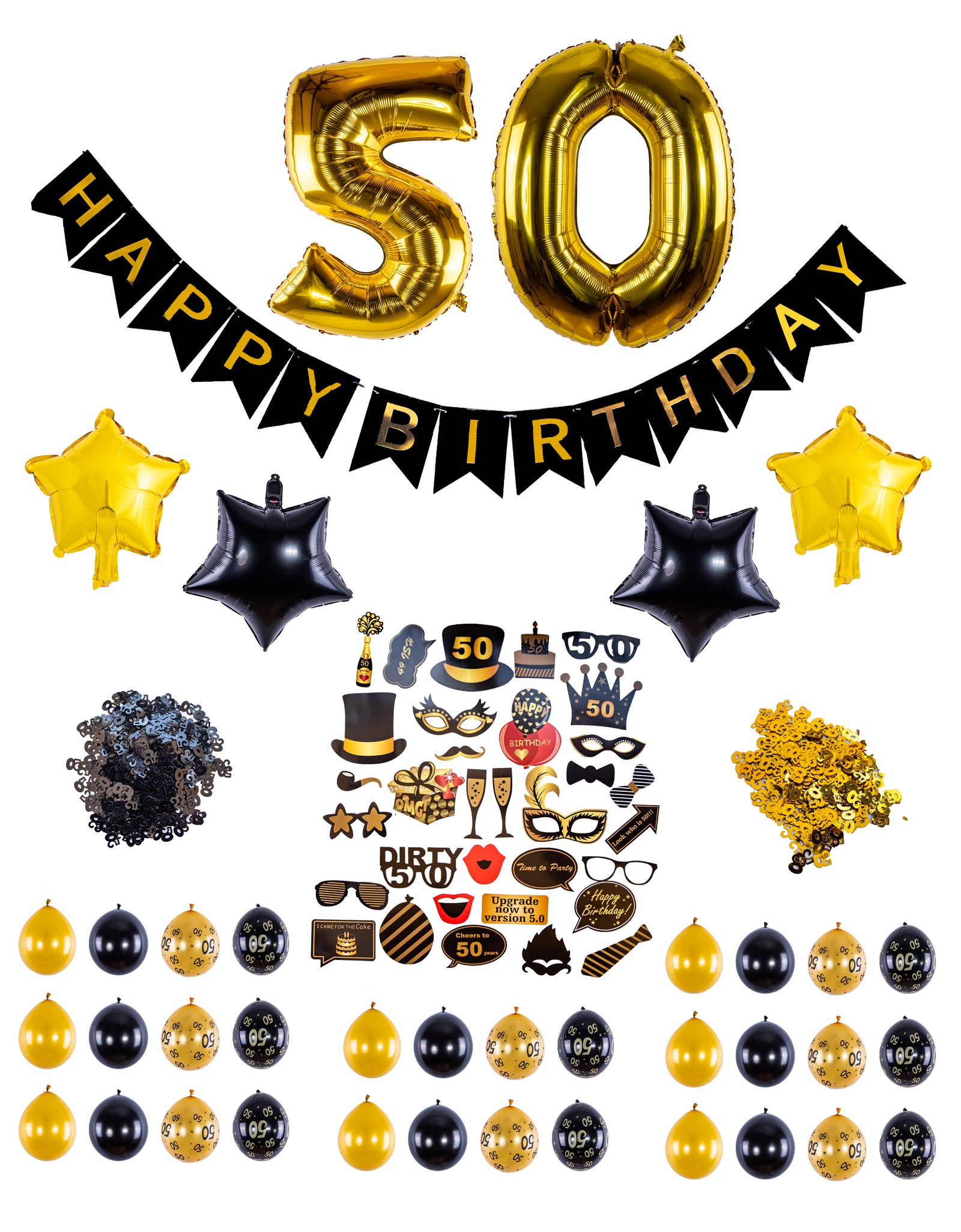 Set baloane latex si folie Happy 50