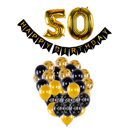 Set baloane latex si folie Happy 50