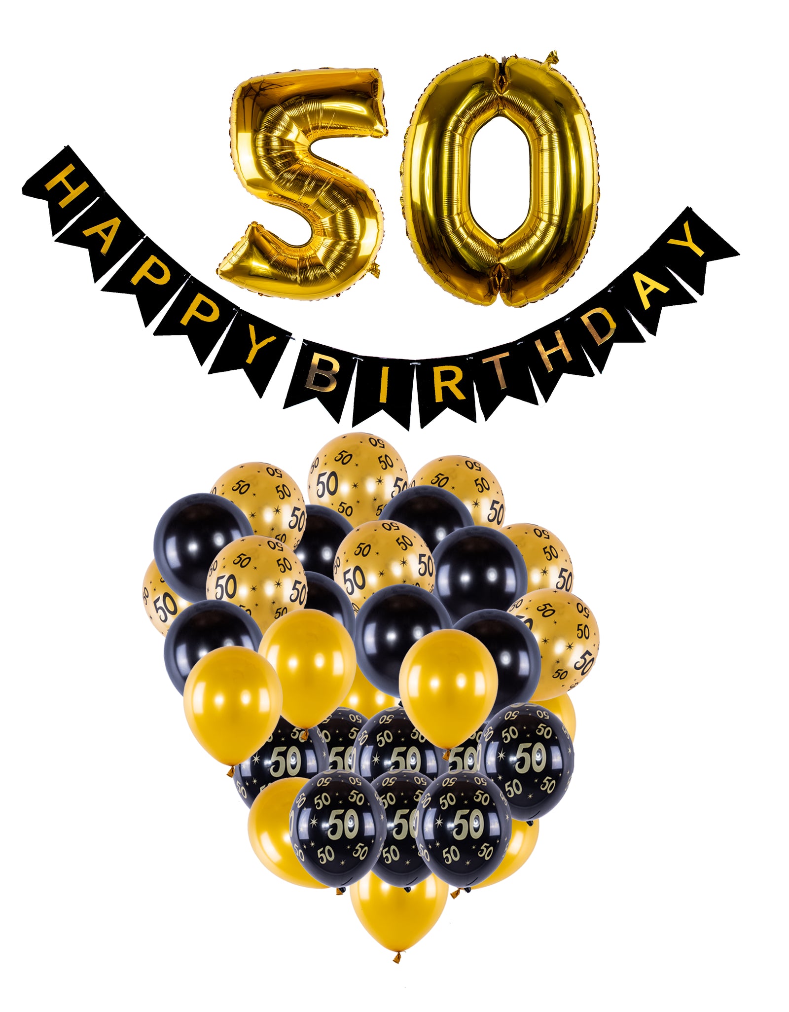 Set baloane latex si folie Happy 50