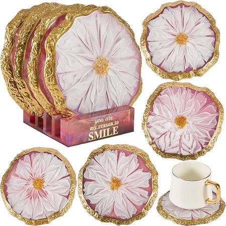 Matrita din silicon - Set 5 piese suport pentru pahare cu margine neregulata geoda- Oval