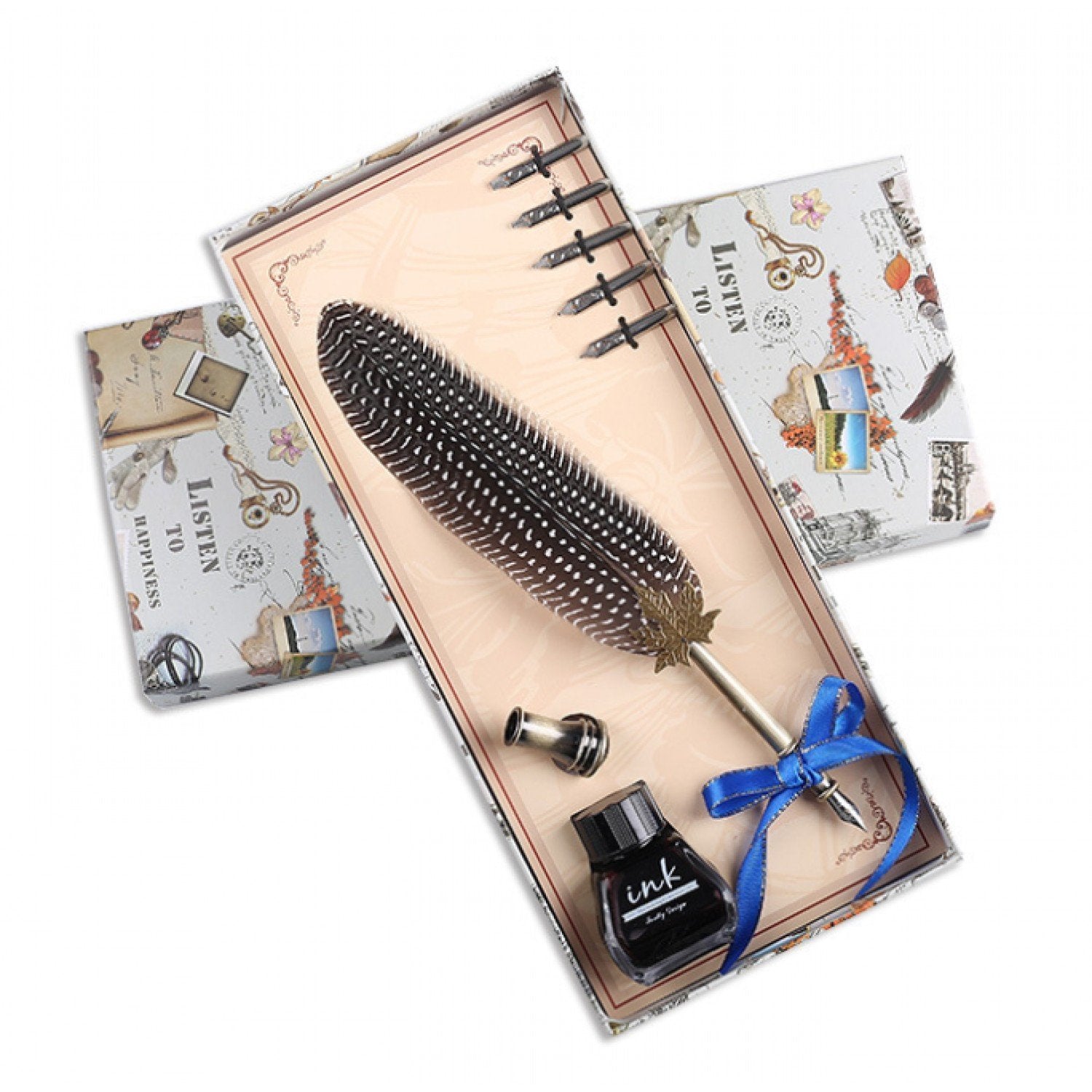Set caligrafie cu peniță și pană de bibilică-Simplicity is Beauty - Adda Gifts 