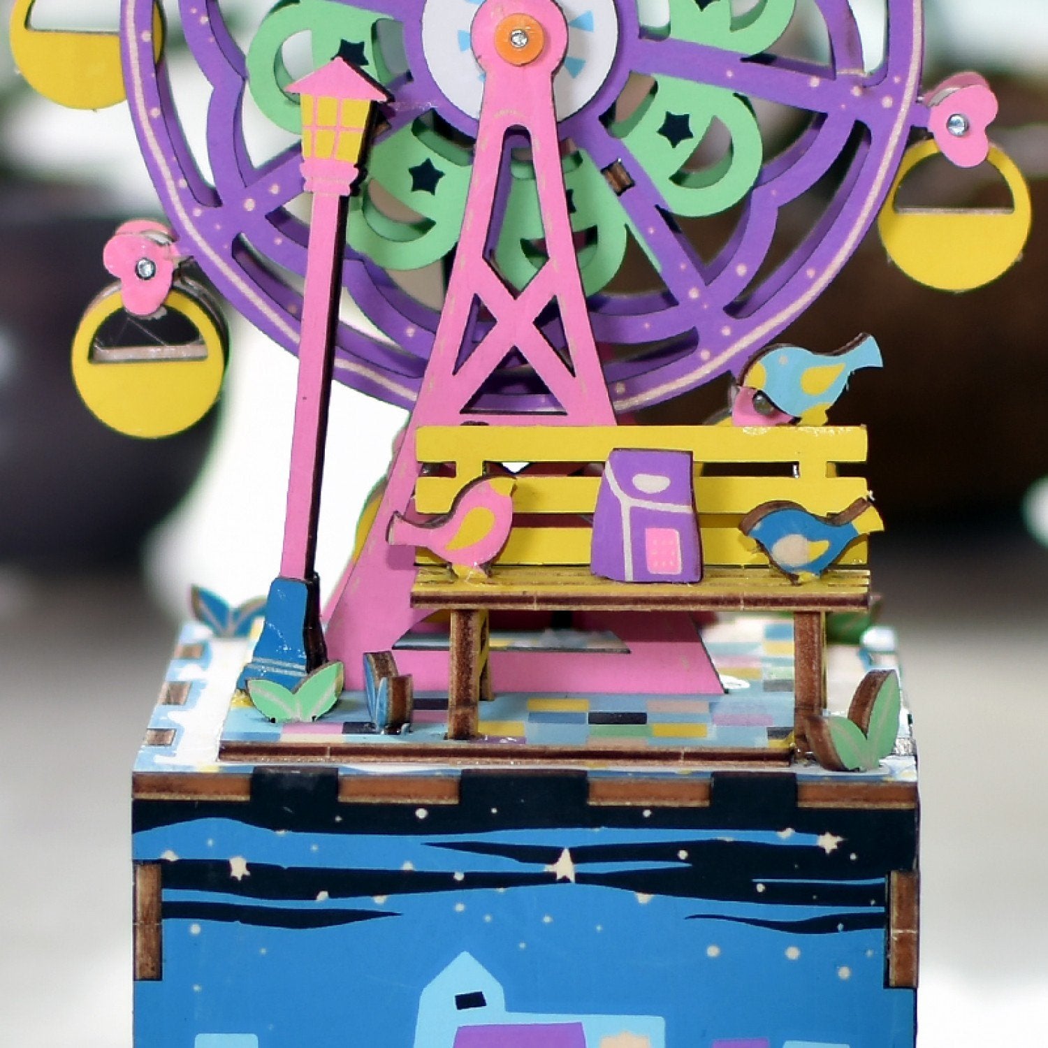 Puzzle 3D din lemn-cutiuța muzicală-La Bâlci - Adda Gifts 