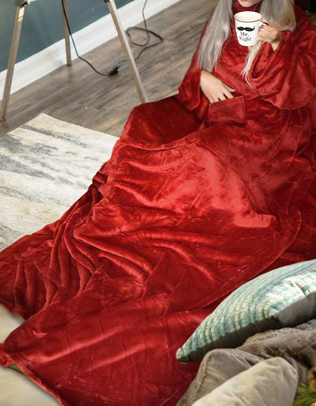 Patura pufoasa cu maneci deluxe-Scufita Rosie