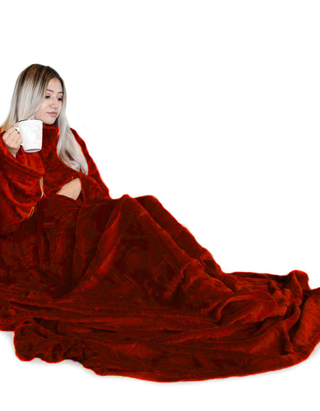 Patura pufoasa cu maneci deluxe-Scufita Rosie