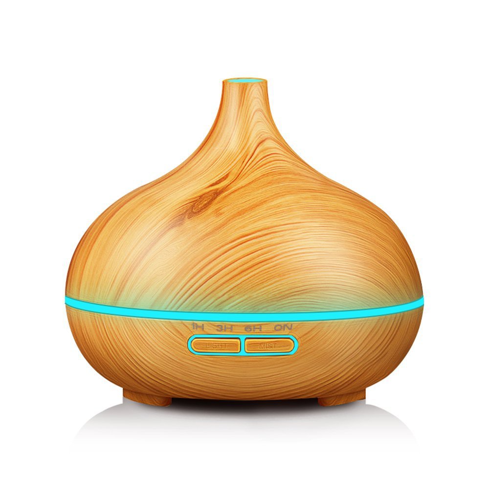 Umidificator smart ultrasonic si difuzor pentru aromaterapie Light Wood