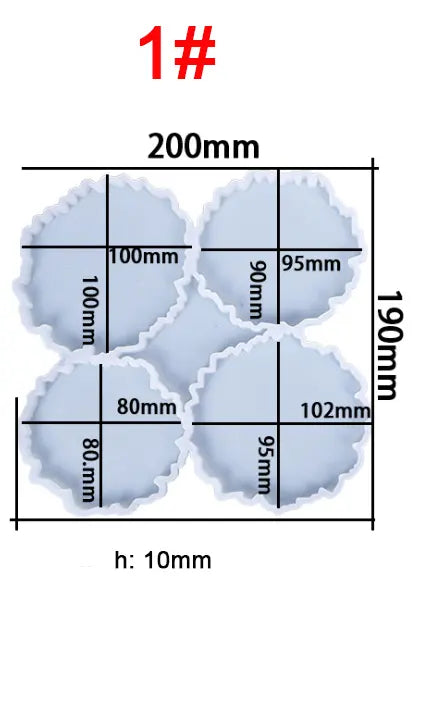 Matrita din silicon - Set pentru suporturi de pahare cu 4 coastere zimtate