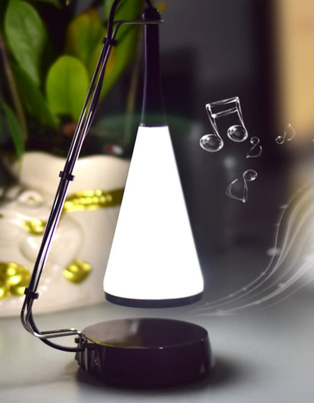 Lampa de veghe Levitating-black cu lumina reglabila prin atingere si boxa bluetooth