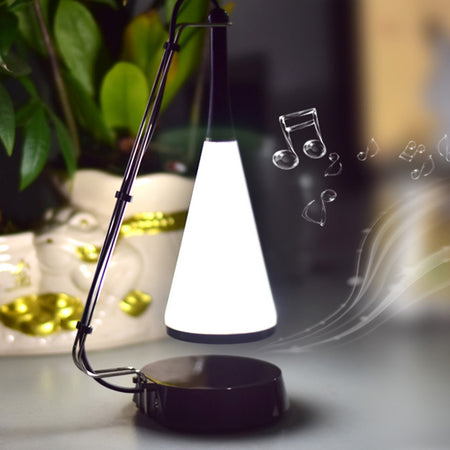 Lampa de veghe Levitating-black cu lumina reglabila prin atingere si boxa bluetooth