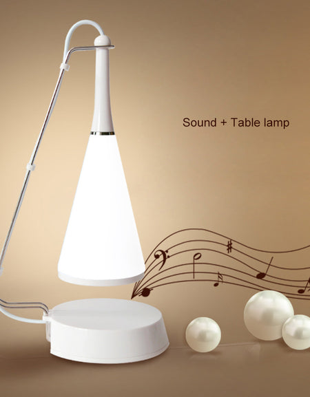 Lampa de veghe Levitating-white cu lumina reglabila prin atingere si boxa bluetooth