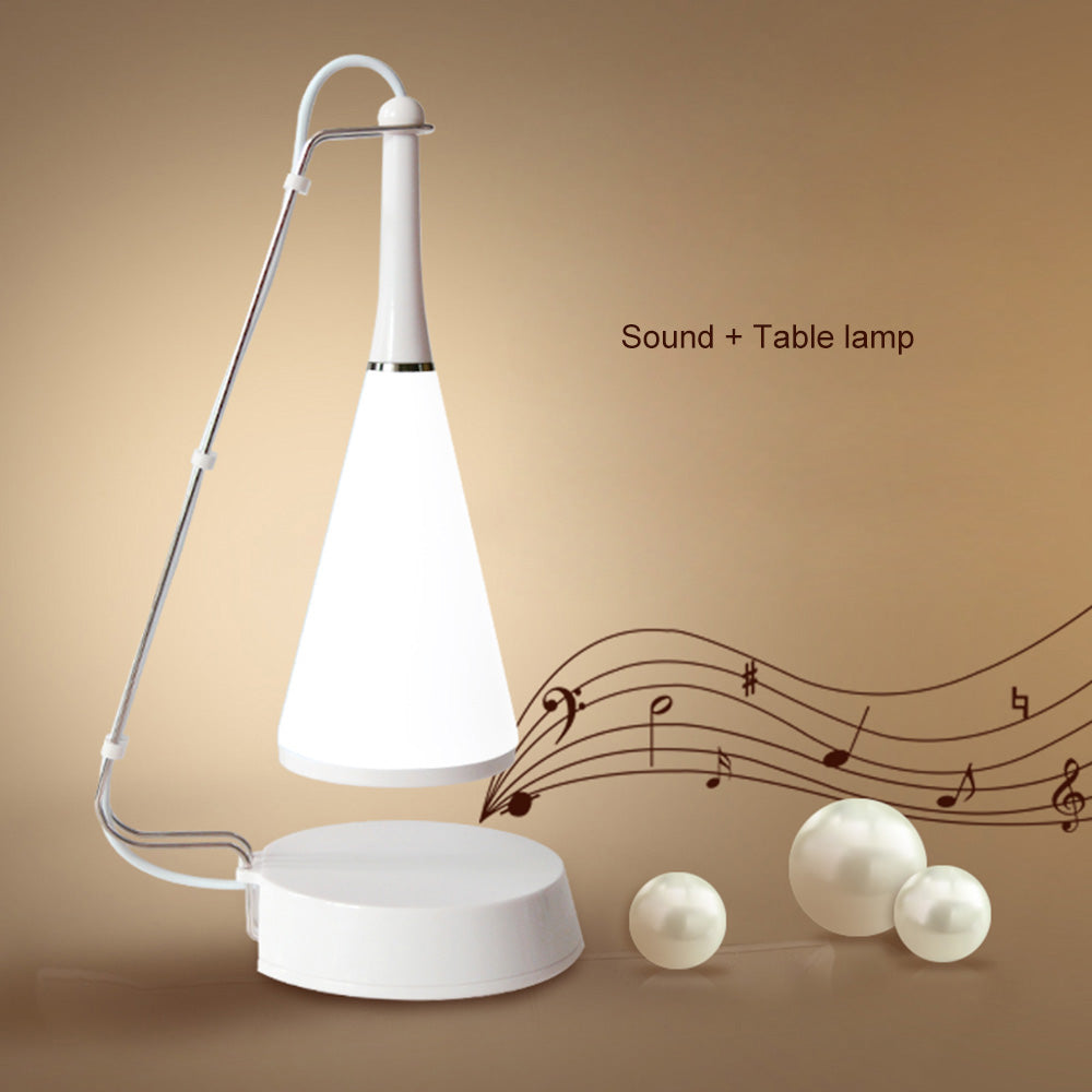 Lampa de veghe Levitating-white cu lumina reglabila prin atingere si boxa bluetooth