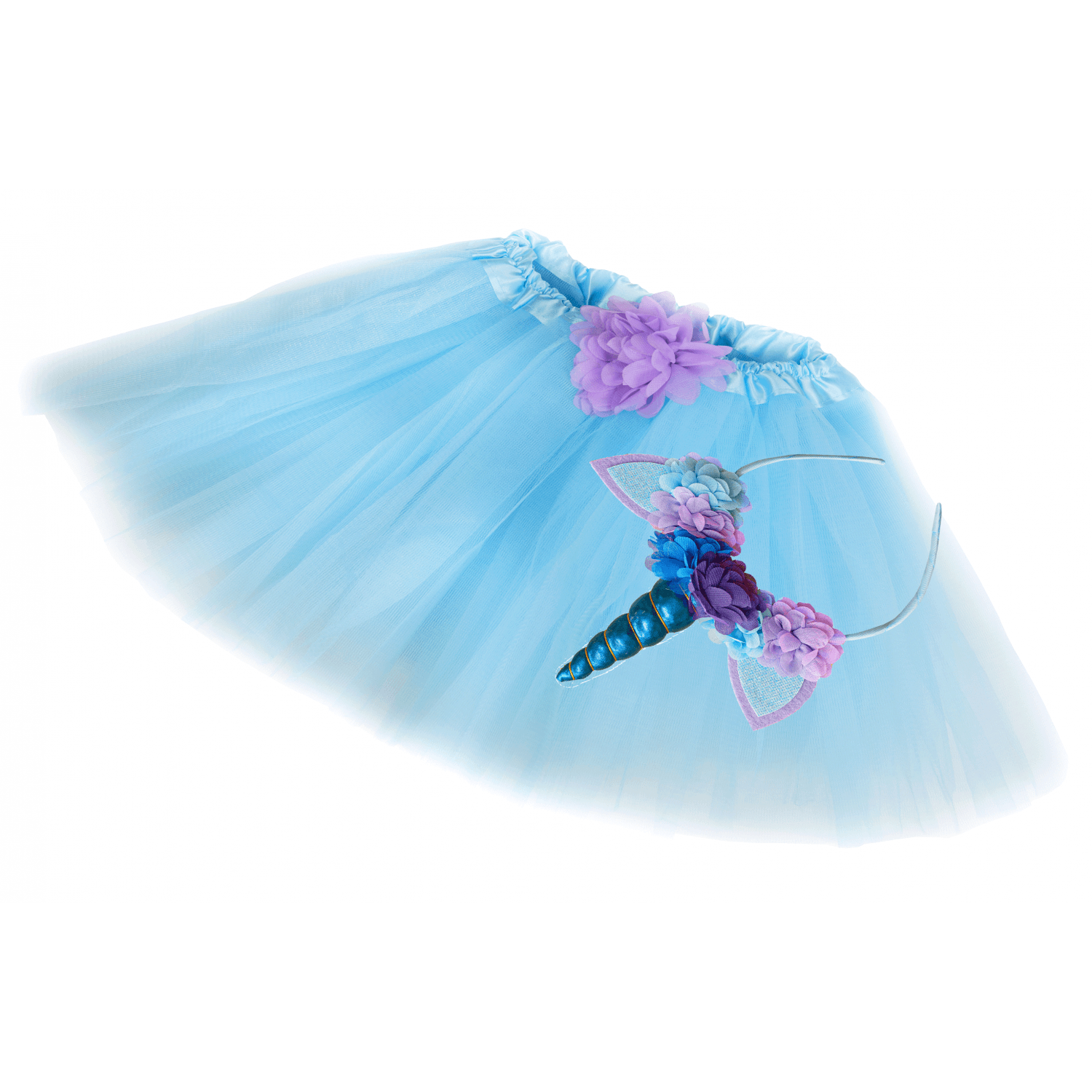 Set tutu și coroniță-Blue Unicorn - Adda Gifts 