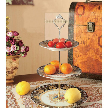 Feronerie-maner pentru etajera prajituri- culoare argintie model coroana
