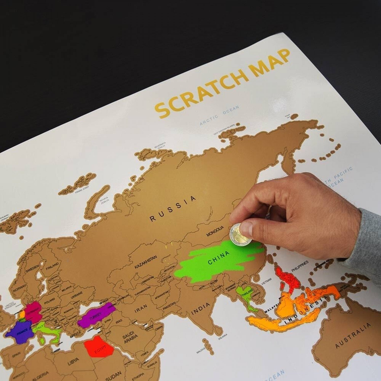 Hartă răzuibilă-All Around the World - Adda Gifts 